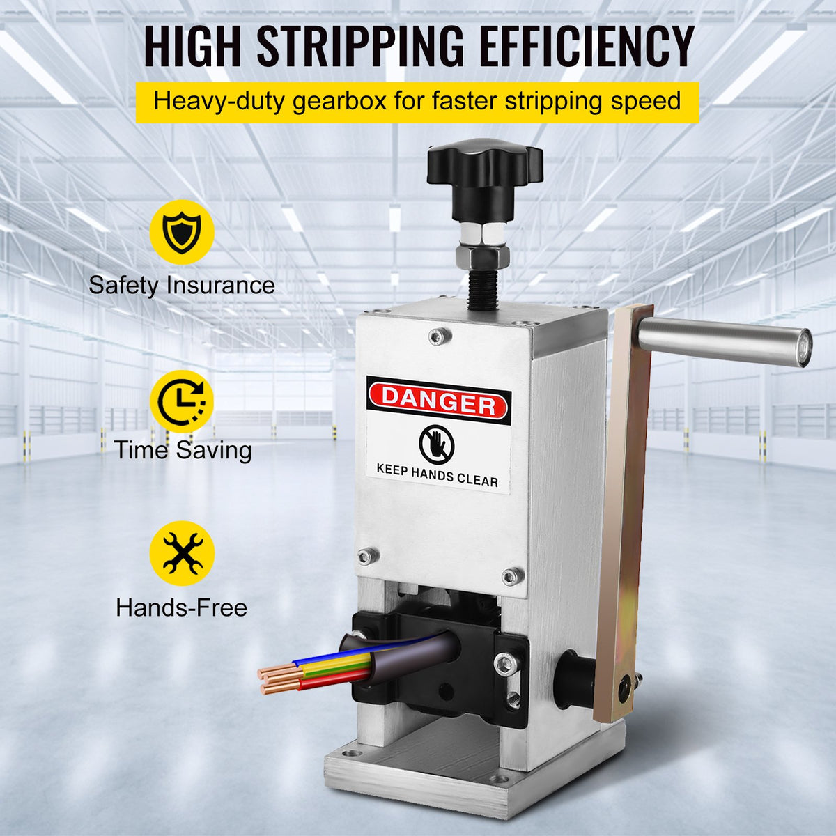 VEVOR Wire Stripping Tool 1.5-25mm Cable Wire Stripping Machine  with 1 Cutting Blade Wire for Cutting and Stripping Scrap Copper Wire