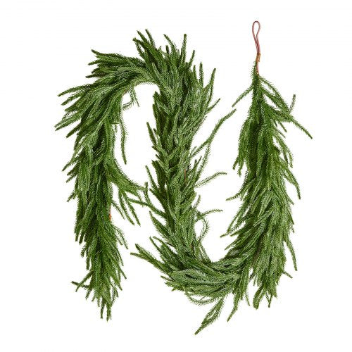 VEVOR Christmas Garland, 1828 mm Realistic Norfolk Pine Garland, Evergreen Real Touch Artificial Faux Greenery Garlands, for Holiday Indoor Outdoor Xmas Decoration on Table, Mantel, and Fireplace