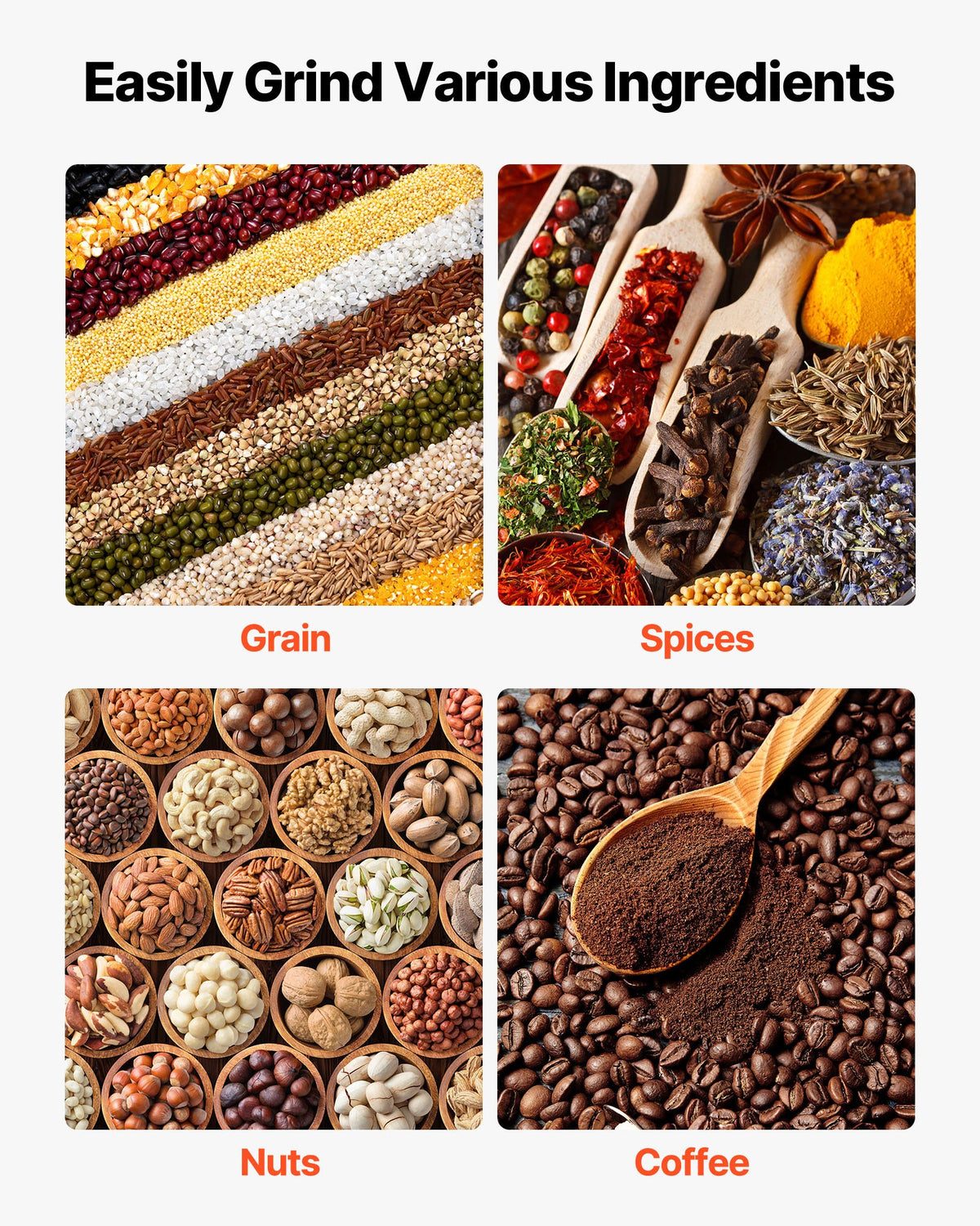 VEVOR Manual Grain Mill with High Hopper, Hand-Crank Corn Grinder, Heavy Duty Cast Iron Wheat Grinding Mill with Stable Table Clamp for Grains Spices Coffee Beans Nuts