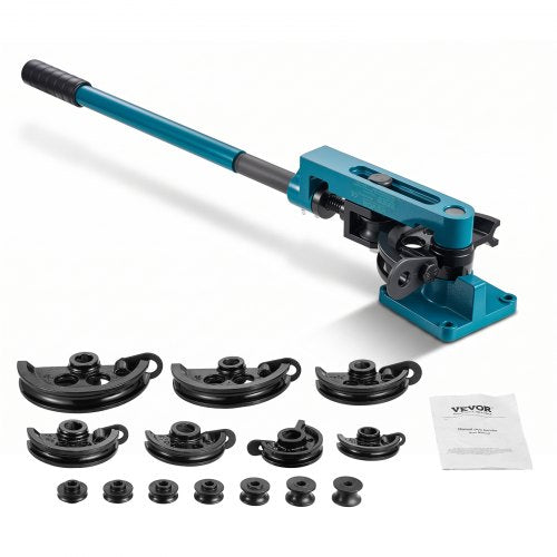 VEVOR Pipe Bender 3/8 to 1 Inch Pipe Tubing Bender Tube Bender 10 to 25mm Bending Formers Pipe Bender Set 7 Round Dies Size for Copper Brass Aluminum Stainless Steel Pipe