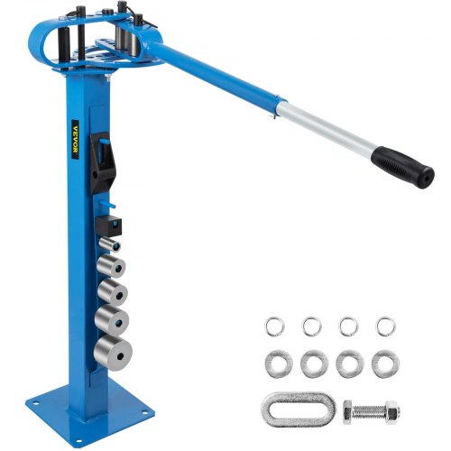 VEVOR Compact Bender Metal Manual Floor Type 7 Dies 1-3"  Fabrication Metal Pedestal Solid Handle Telescoping Mountable 117.2cm Handle Rod Tube for Shape Steel