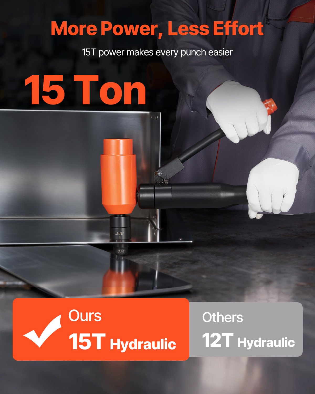 VEVOR Knockout Punch Set, 147.1 kN Hydraulic Knockout Set, 12.7 to 101.6mm KO Tool Kit Hole Making Tool, KO Tools Kit W/10 Dies for Metal Electrical Cabinet, Electrical Control Cabinet, Switch Cabinet