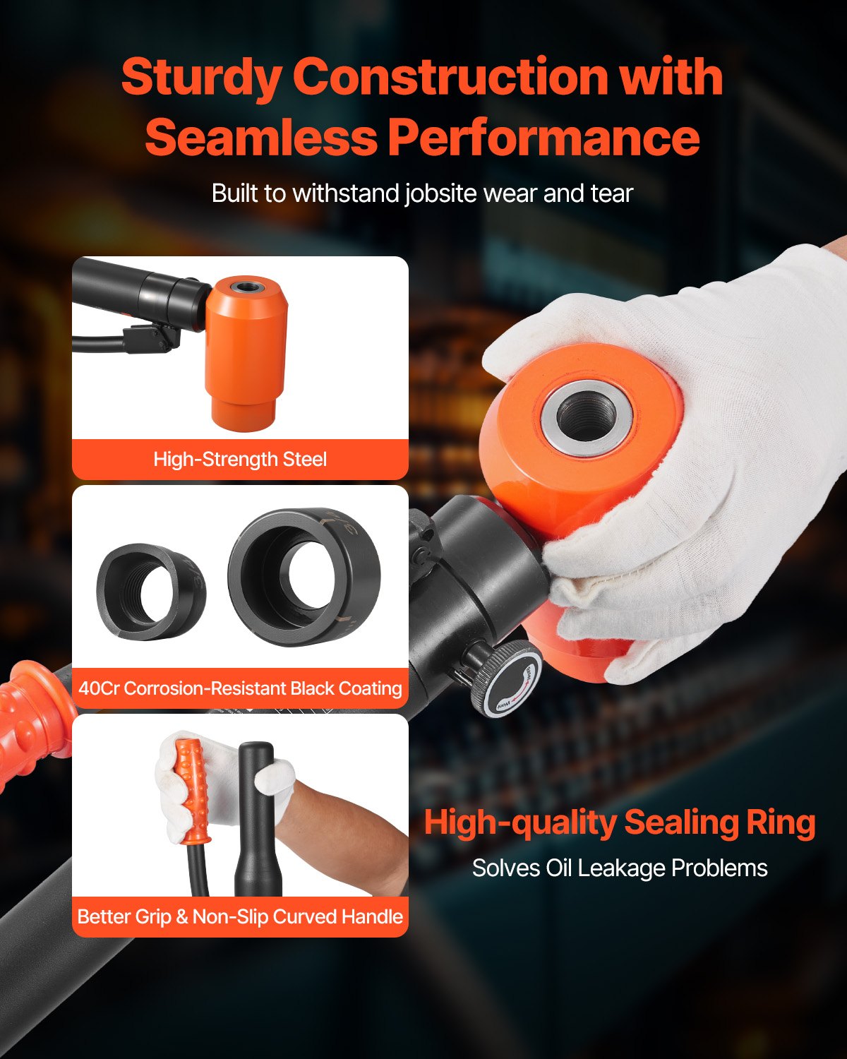 VEVOR Knockout Punch Set, 147.1 kN Hydraulic Knockout Set, 12.7 to 101.6mm KO Tool Kit Hole Making Tool, KO Tools Kit W/10 Dies for Metal Electrical Cabinet, Electrical Control Cabinet, Switch Cabinet
