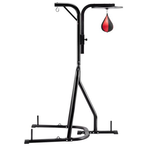 VEVOR 2 in 1 Punching Bag Stand, Steel Heavy Duty Workout Equipment, Adjustable Height Boxing Punching Bag and Speed Bag Stand, Freestanding Sandbag Rack, Holds Up to 140 lbs, for Home Gym Fitness