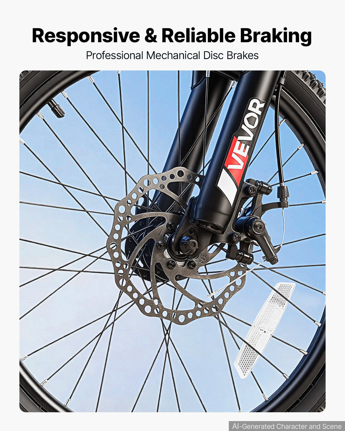 VEVOR Mountain Bike for Men and Women 50.8 cm Outdoor Bicycle 21 Speeds, Adult Bike, Front Suspension, Adjustable Saddle, All-Terrain Tires, High Carbon Steel Frame, Dual Disc Brake, Pre-Assembled