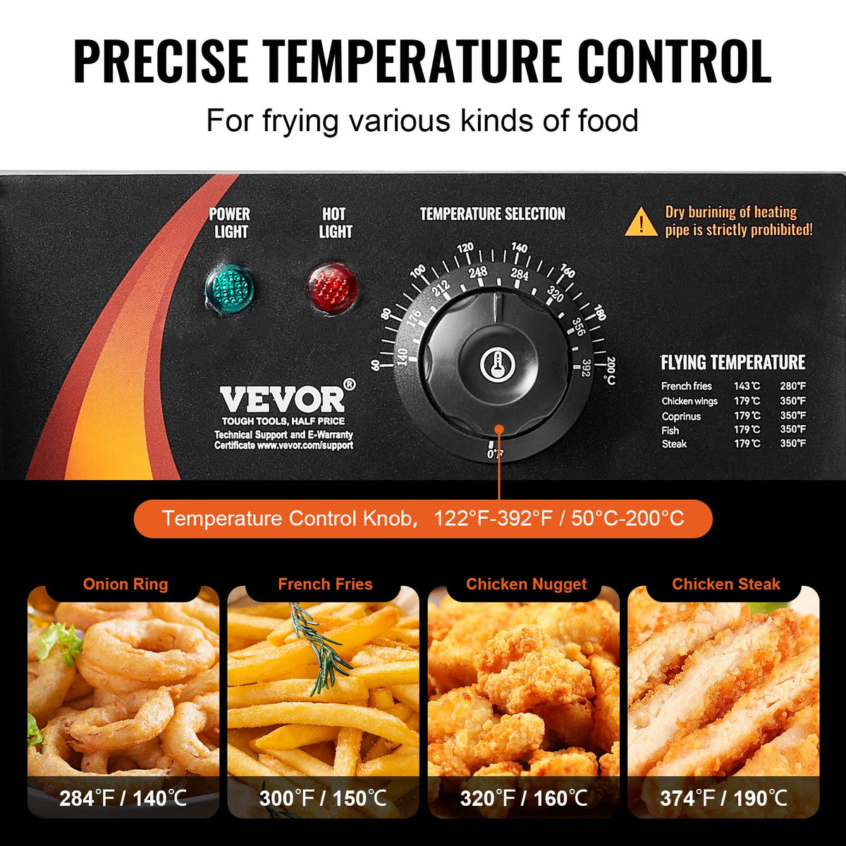 VEVOR Commercial Electric Deep Fryer, 24L Large Capacity Electric Countertop Fryer with Dual Removable Basket,  5000W Stainless Steel Dual Deep Fryer for Kitchen, Restaurant and Commercial Use, Silver