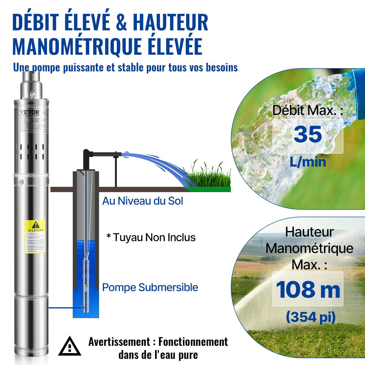 VEVOR Deep Well Submersible Pump