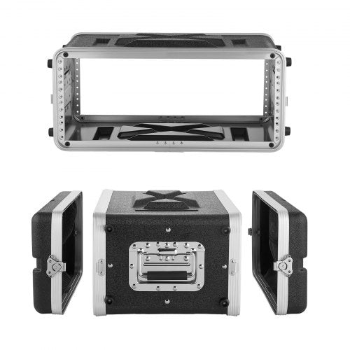 VEVOR 4U Rack Case, 310 mm Depth, Server Rack Cabinet Shallow with ABS Construction, Heavy Duty Recessed Twist Latches, Detachable Front & Back Cover, Easy Installation, for Amplifier, Audio, DJ Mixer