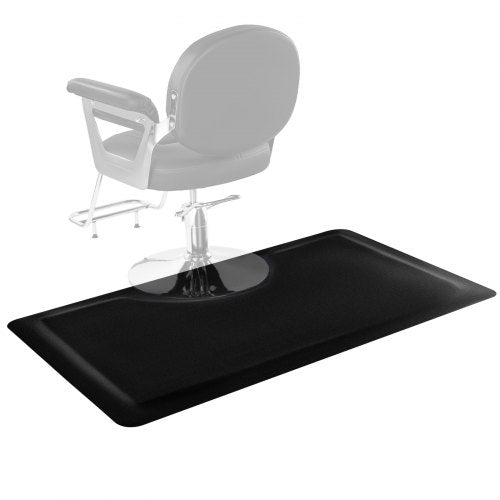 VEVOR Salon Mat for Hair Stylist, 1525 x 910 mm Rectangle Salon Chair Mat Anti Fatigue, 13mm Thickened PVC + NBR Barber Shop Floor Mat with Round Cut Out, Anti-Trip Beveled Edges & Non-slip Bottom