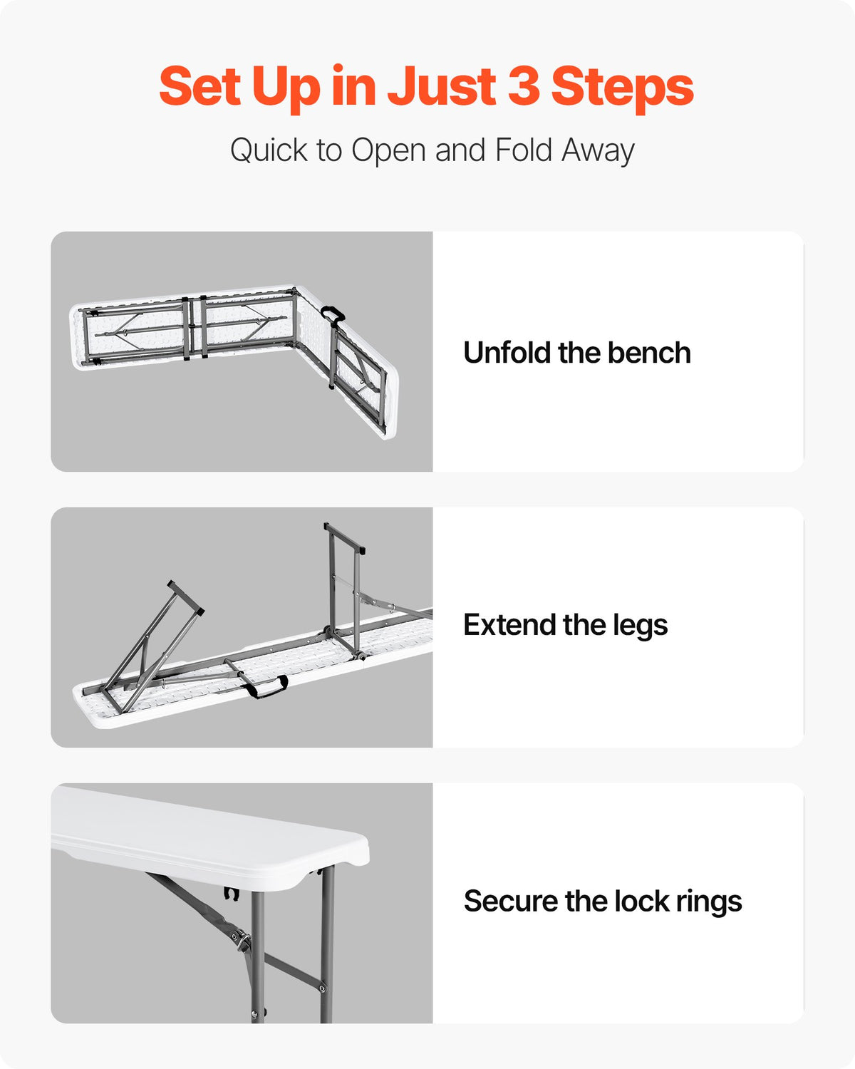 VEVOR Plastic Folding Bench