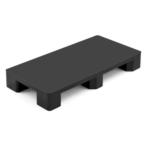 VEVOR Plastic Pallet, 1 Pc Plastic Pallet for Basement Storage, Lightweight Waterproof Floor Storage Pad for Indoor Outdoor Supermarket Warehouse, Support up to 1000 kg, 1000 x 500 x 136 mm, Black
