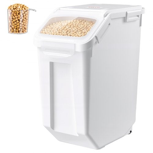 VEVOR Rice Storage Container 20 L/5.28 Gal 14 kg Dog Food Dispenser Bin, for Kitchen Pantry, Stackable Large Ingredient Grain Cereal Flour Bin, Pet Food Container with Measuring Cup, Airtight Lid