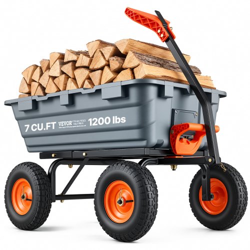 VEVOR Poly Garden Dump Cart Heavy-duty Yard Carts and Wagons 6.48 cu.ft/183.4 L 1200 lbs/544.3 kg