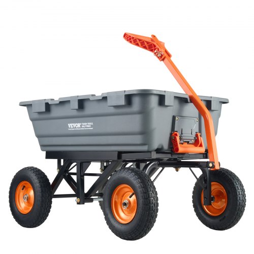 VEVOR Poly Garden Dump Cart Heavy-duty Yard Carts and Wagons 1500 lbs/680.4 kg 13"/33 cm Tires