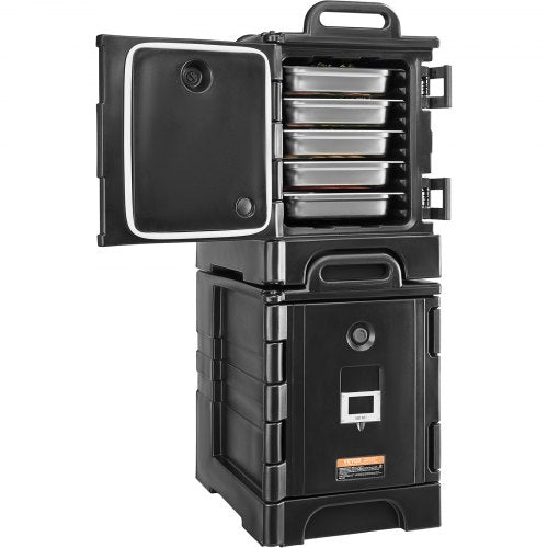VEVOR Insulated Food Pan Carrier, 81 Qt x 2 Pack Hot Box for Catering, Food Box Carrier with Double Buckles, Front Loading Food Warmer with Handles, Stackable End Loader for Restaurant, Canteen