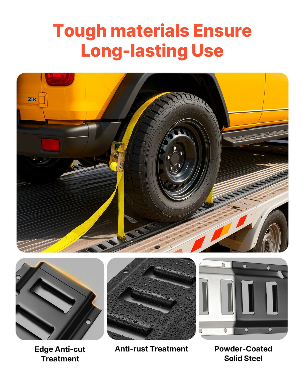 VEVOR E-Track Tie-Down Rail Kit, 4 Pack 0.4 m E Tracks Set, 21 Pcs Includes 2 Ratchet Straps & 4 O-Rings & 4 Tie-Offs with D-Ring & 2 Single Slots & 8 End Caps & 1 Bag, Fit for Garages Vans Trailers