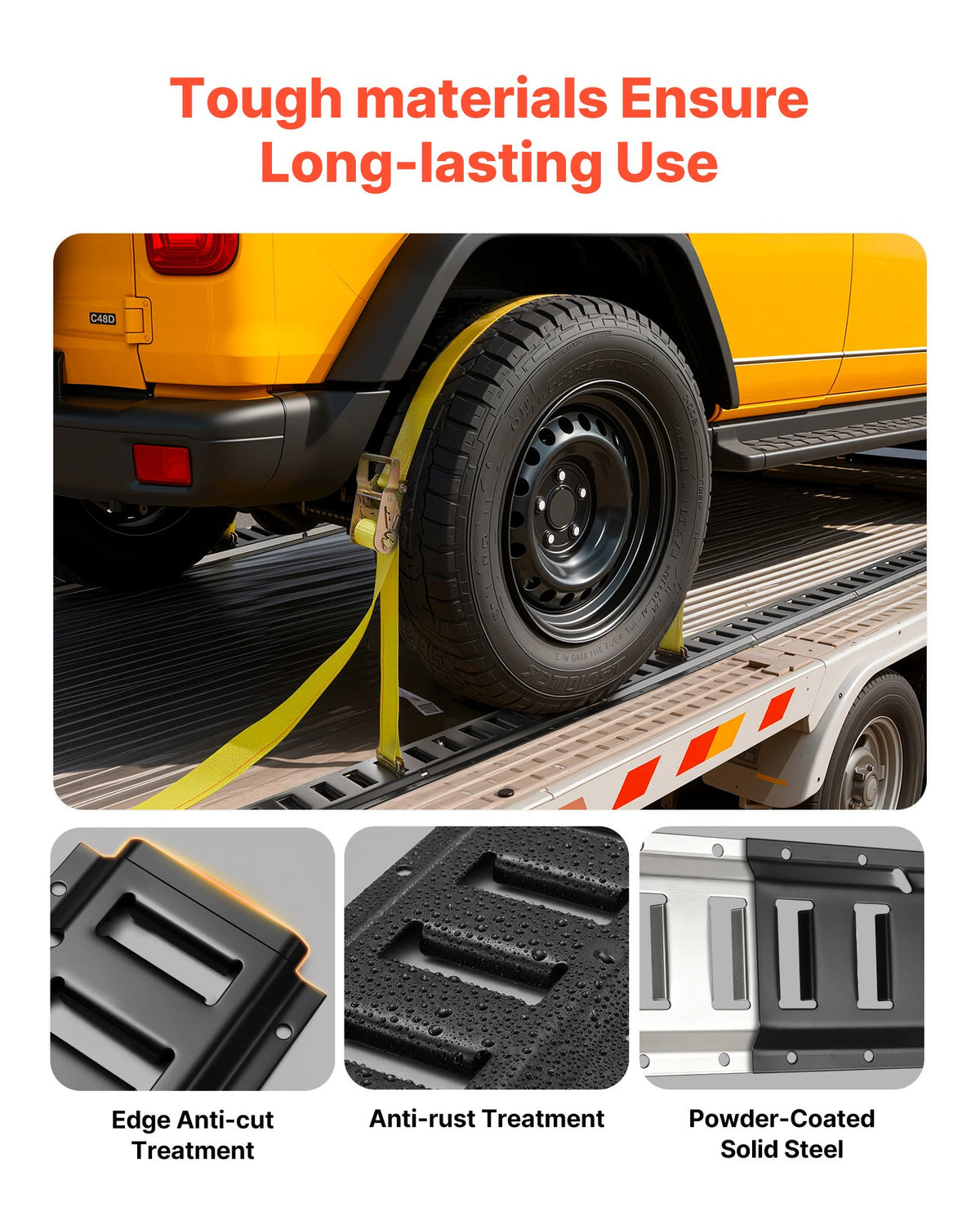 VEVOR E-Track Tie-Down Rail Kit, 4 Pack 2.3 m E Track Rails, 26 Pcs Includes 2 Ratchet Straps & 8 O-Rings & 8 Tie-Offs with D-Ring & 8 End Caps, Fit for Garages Vans Trailers Motorcycles