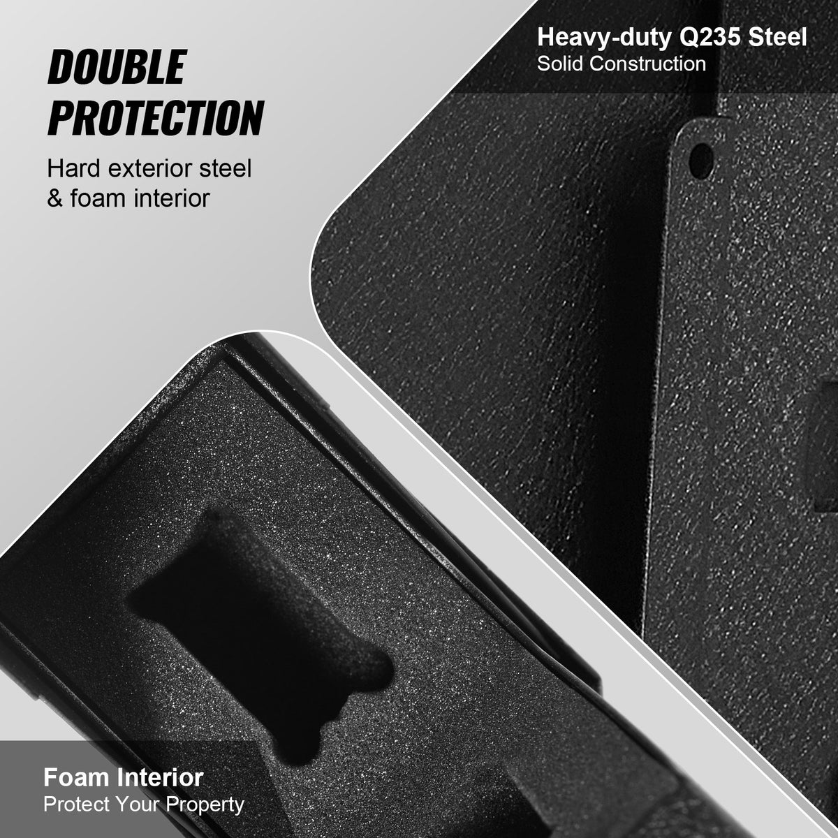 VEVOR Mounted Gun Safe for Pistols Biometric Gun Safe 3 Access Ways for 1 Pistol