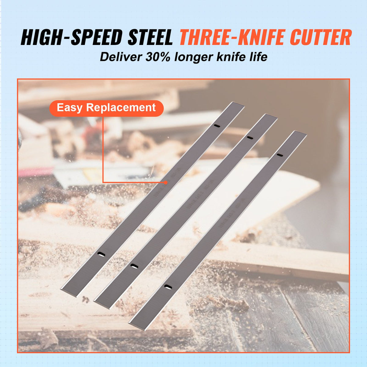 VEVOR Thickness Planer, Two Speed, 33 cm Width Worktable Benchtop Planer, Three-Blade, 15-Amp 2000W Powerful Motor, 30.5 cm Extended Infeeding Table, Low Noise for both hard & soft wood material removal