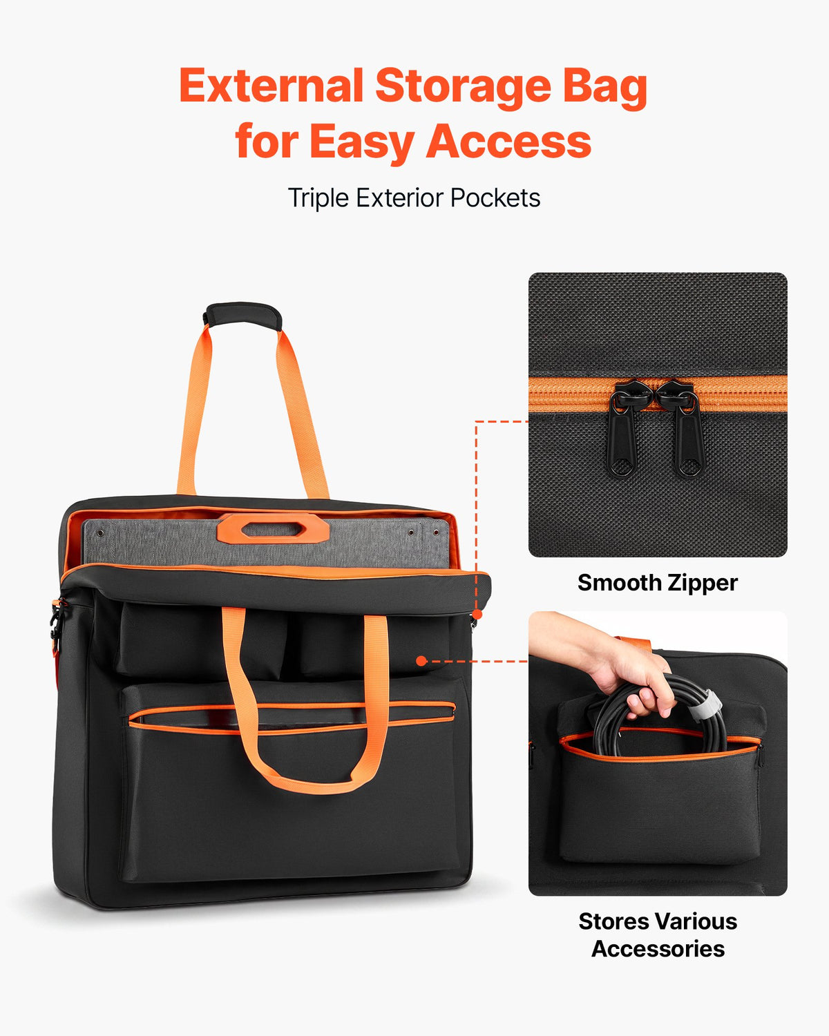 VEVOR Solar Panel Storage Bag Holds up to 2 x 200W Foldable Solar Panels, Lightweight Portable for Outdoor Camping & RV Trips, Waterproof Polyester Fiber Solar Panel Carrying Bag with Shoulder Straps