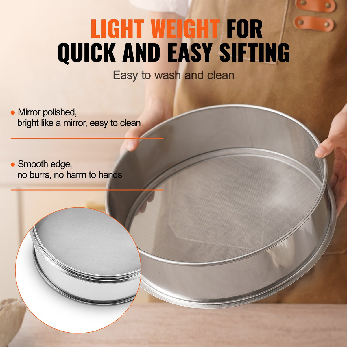 VEVOR Flour Sieve Fine Mesh