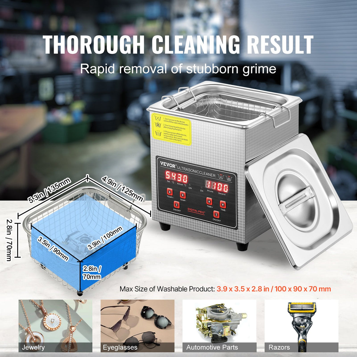 VEVOR Ultrasonic Cleaner with Digital Timer & Heater