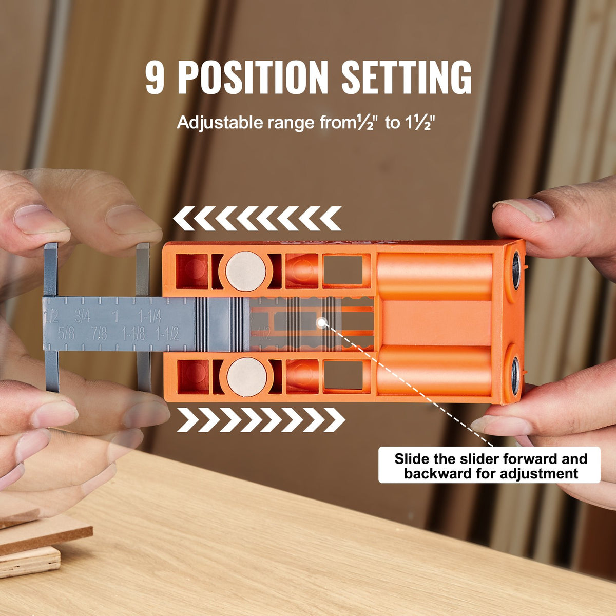 VEVOR Pocket Hole Jig, 56 Pcs Mini Jig Pocket Hole System with 22.9 cm C-clamp, Step Drill, Wrench, Drill Stop Ring, Square Drive Bit, and Screws, for DIY Carpentry Projects