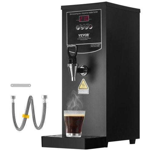VEVOR Commercial Water Boiler, Electric Hot Water Dispenser with 316 Stainless Steel Heating Tube, 1500W Step-by-step Fast Heating 50L per Hour Hot Water Boiler, for Coffee Tea Restaurant Office