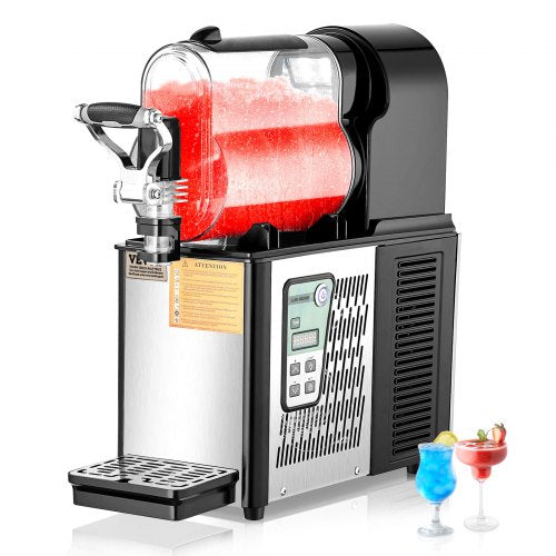 VEVOR Commercial Slushy Machine, 3L Single Tank Frozen Drink Machine, 12 Cups Stainless Steel Margarita Smoothie Frozen Drink Maker, Slushie Maker for Home Party Restaurants Cafe Bars