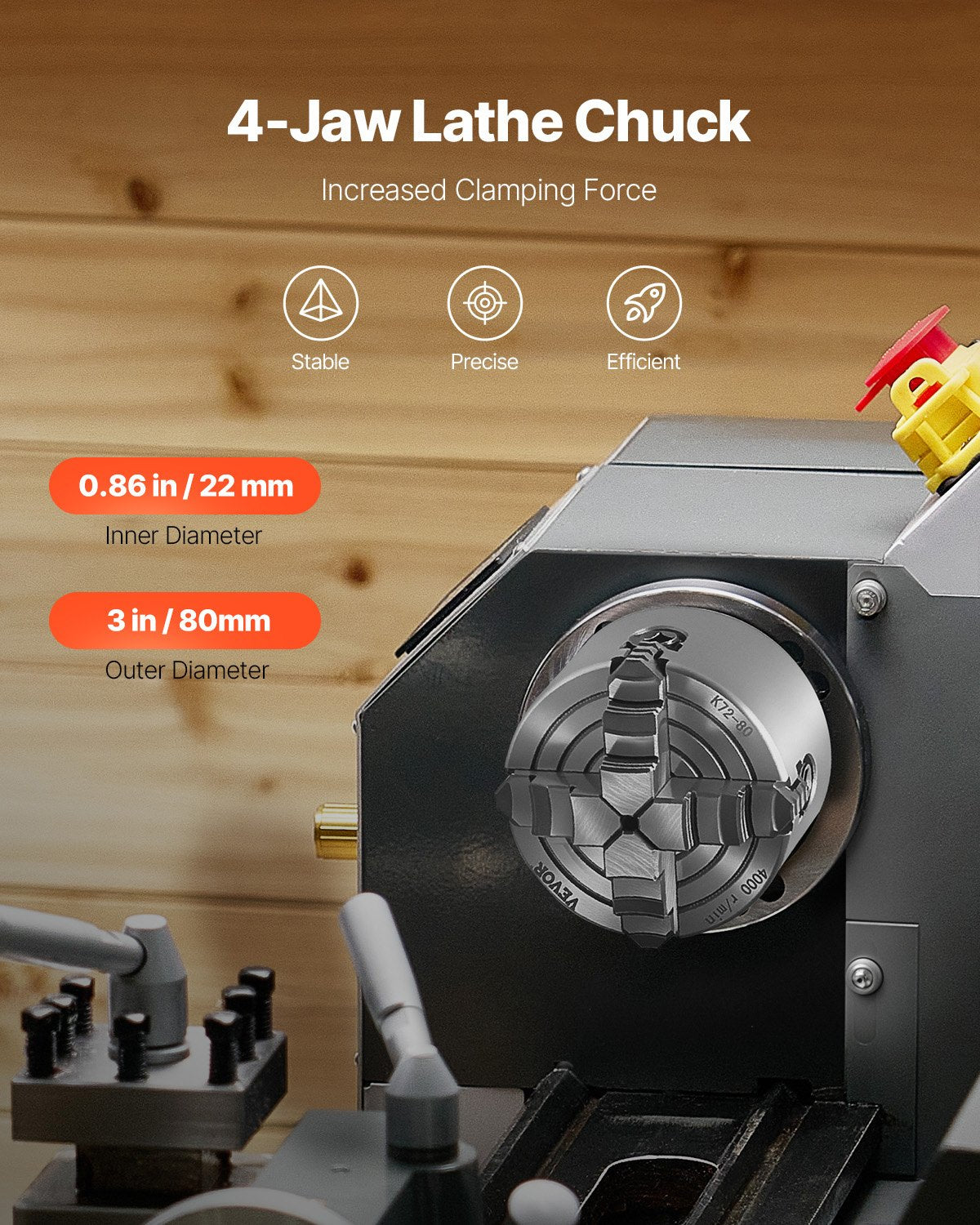 VEVOR 4-Jaw Lathe Chuck