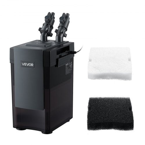 VEVOR Canister Filter 1000L/h 2-Stage External Aquarium Filter Copper Motor, for Fish Tanks, Aquariums, Adjustable Flow, Leak Protection, Powerful Water Circulation Cleaning Machine, Quite Operation
