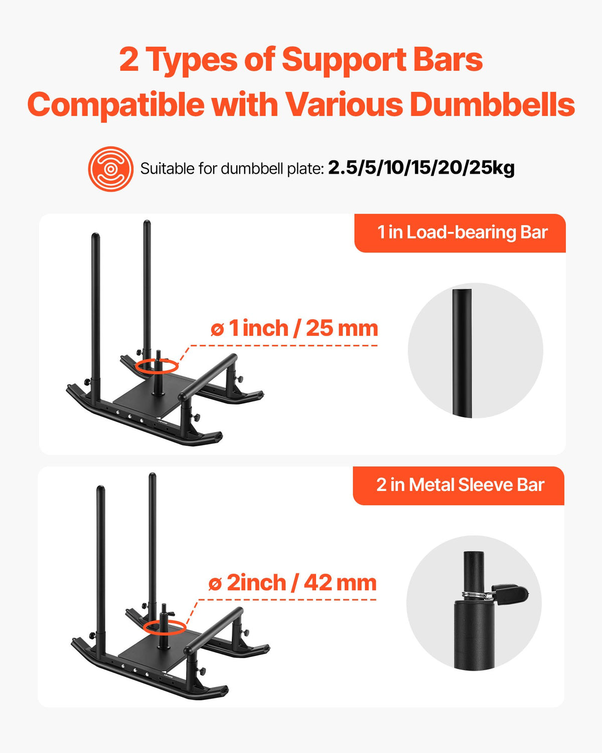 VEVOR Weight Sled, Steel Power Sled, Fitness Strength Training Sleds for Athletic Exercise Speed Improvement, Workout Fitness Equipment with Handle, Compatible with 25/51 mm Weight Plates, Black