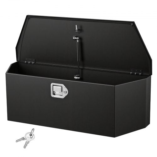 VEVOR Trailer Tongue Box, 914 x 314 x 305 mm Steel Trailer Tongue Tool Box, Heavy Duty Storage Organizer with Lock and Keys, Utility Tool Chest for Pickup Truck Bed, RV, SUV, Off-Road Vehicle, Black