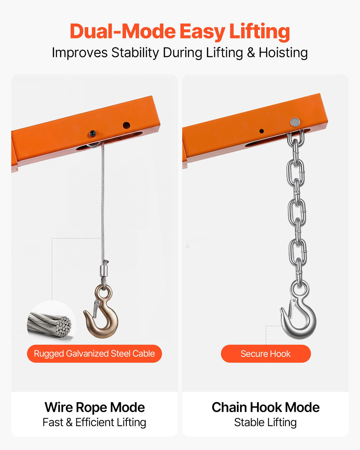 VEVOR Truck Crane, 227 kg Pickup Hitch Crane Trailer Hitch Mounted with Manual Winch & Hydraulic Jack, 360° Rotating Telescopic Boom, Foldable Truck Bed Jib Hoist for Machine Lumber Equipment Lifting