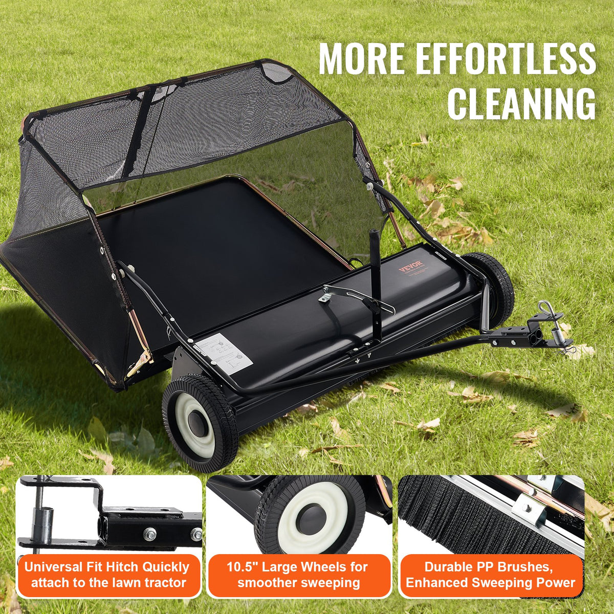 VEVOR 42-inch Lawn Sweeper Tow Behind