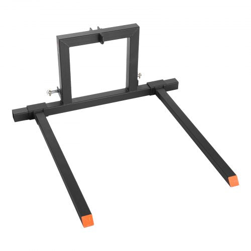 VEVOR 3 Point Hitch Pallet Forks, 680 kg Clamp on Pallet Forks, 128 cm Total Length Heavy-Duty Tractor Fork with 73.5-117 cm Adjustable Fork Width, Quick Hitch Attachments for Category 1 Tractors