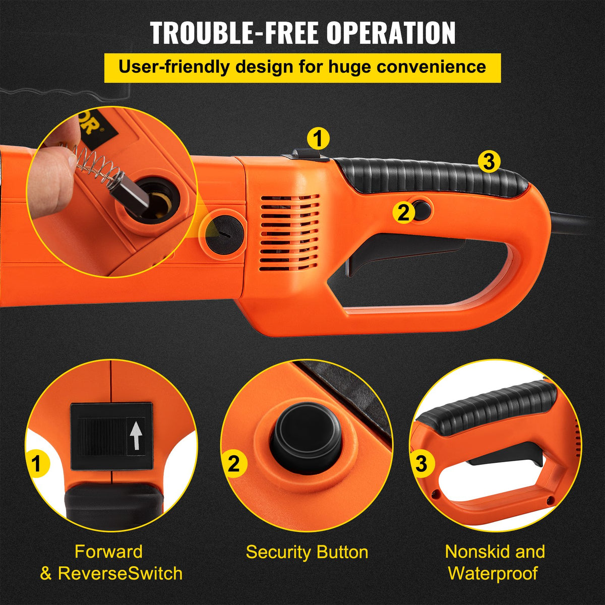 VEVOR Electric Pipe Threader, 2300W Pipe Threading Machine, Heavy-Duty Hand-Held Power Drive Kit, 220V Pipe Threader Machine, Portable Pipe Threader with 6 Dies 1.27-5.1 cm