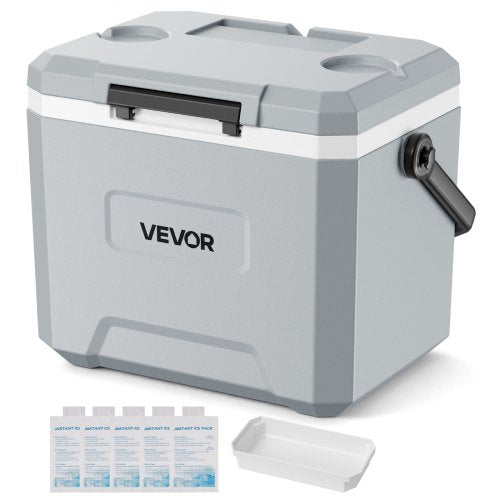 VEVOR Hard Cooler, 16L Portable Cooler, Leak-Resistant Coolbox Keeps Contents Cool for 48 Hours, Insulated Chests with Ice Retention and Heavy-Duty Handle, Ultra-Light for Camping, Concerts, Sports