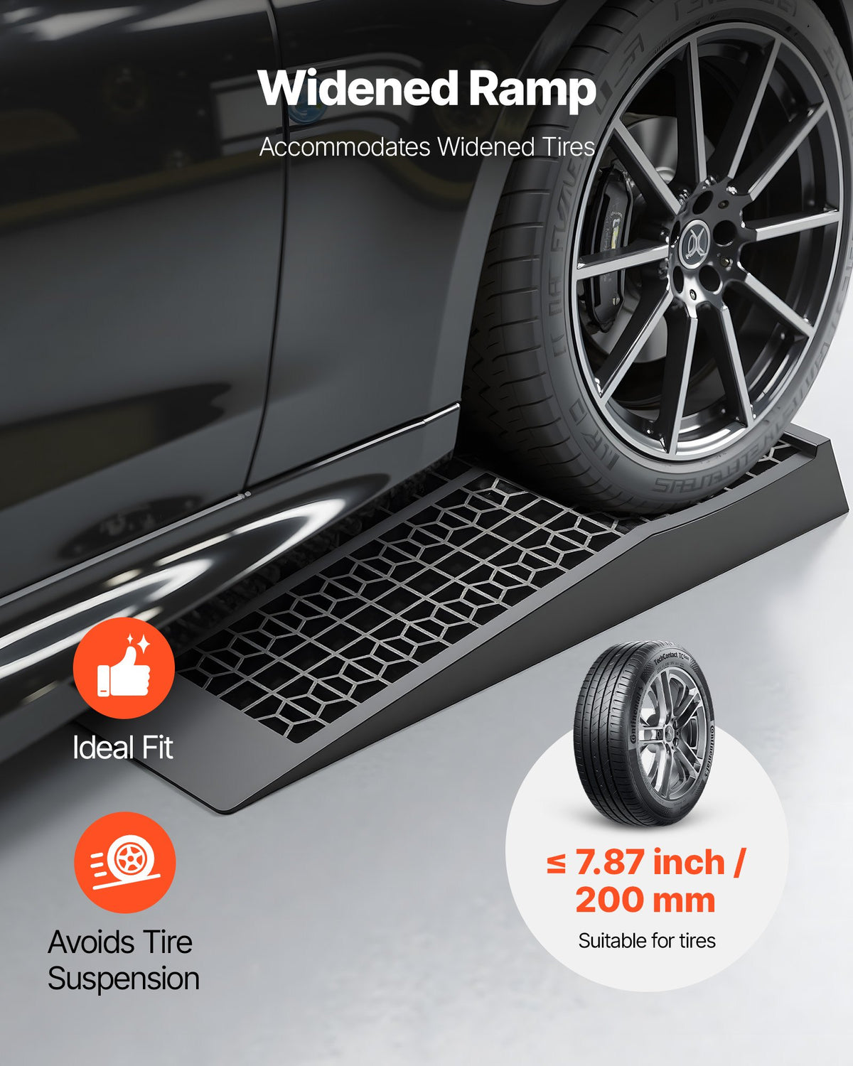 VEVOR Car Ramps, 2 PCS 9072 kg GVW Capacity, 65 mm Lift Height, Portable Low Profile Car Service Ramps for Home Garage Maintenance & Oil Changes, Heavy Duty for Low Chassis Vehicle & Support Jack