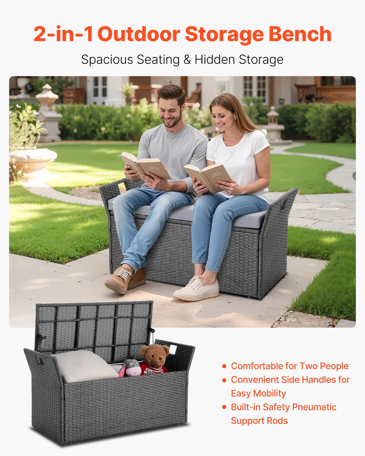 VEVOR Outdoor Storage Bench