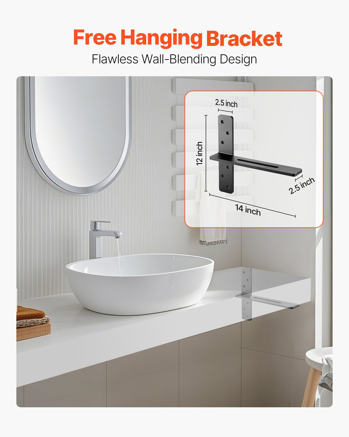 VEVOR T Shelf Brackets 2 Pcs