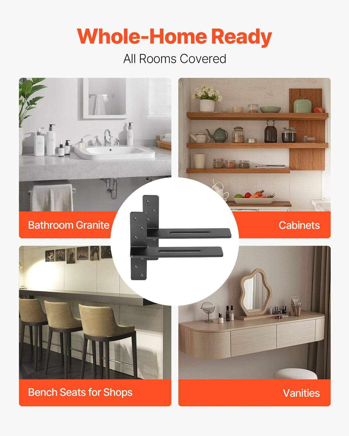 VEVOR T Shelf Brackets 2 Pcs