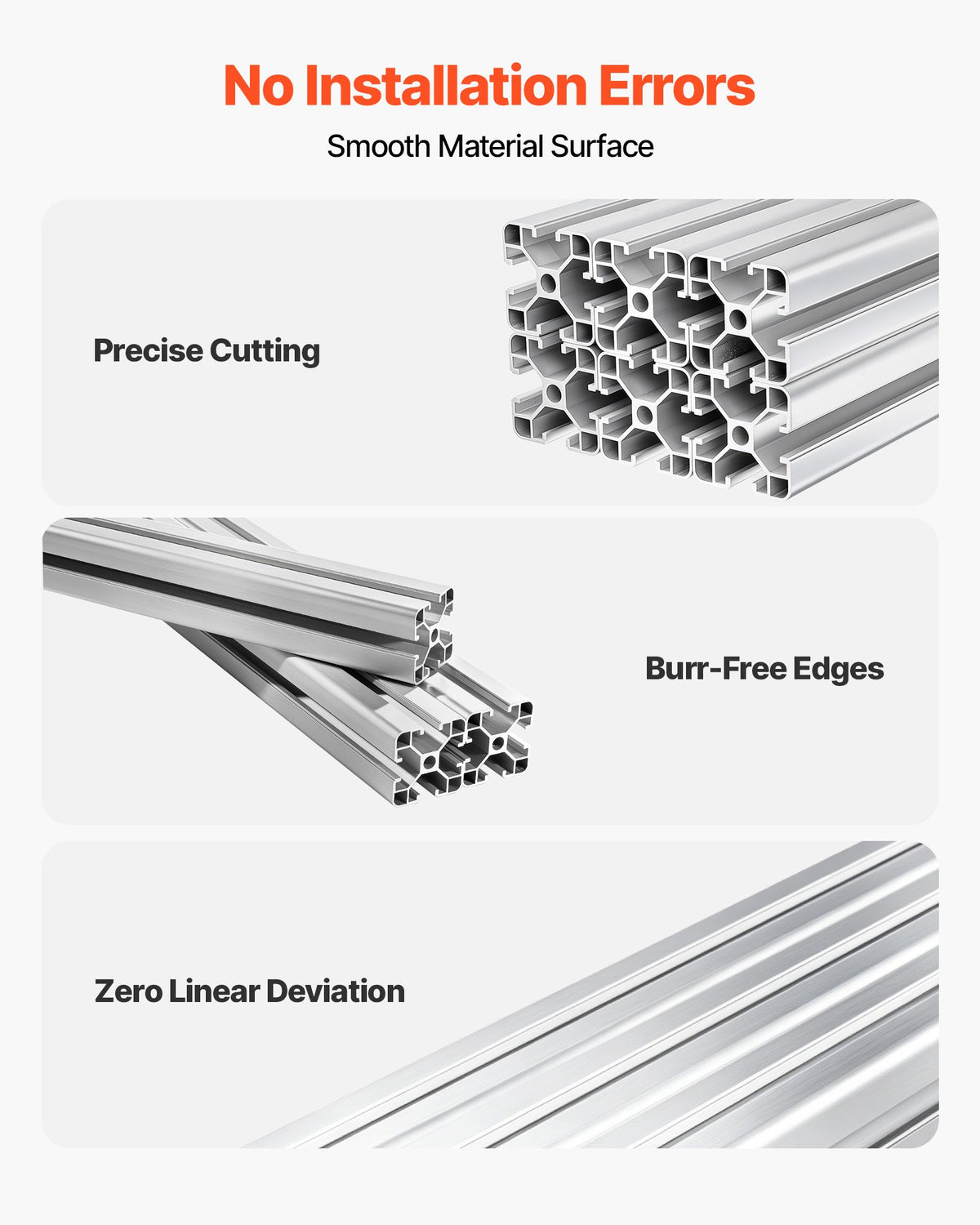 VEVOR 6PCS 4040 Aluminum Extrusion Profile, 78.74 Inch 2000 mm, T Slot European Standard Anodized Linear Rail, High-Strength Extruded Aluminum Rail, for 3D Printer Parts and CNC DIY Workbench, Silver