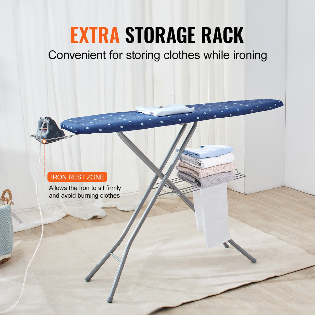 VEVOR Ironing Board with Bottom Storage Tray