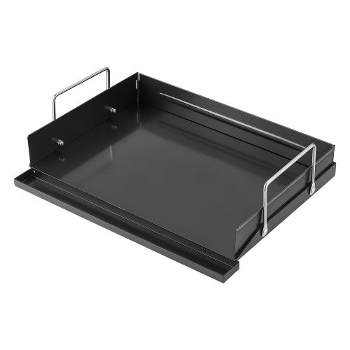 VEVOR Carbon Steel Griddle 43x29 cm Flat Top Pre-Seasoned Plate Handle, for BBQ Eggs Burger, Even Heat Distribution, Non-Stick Portable Rectangular Family Cookware for Outdoor Gas Grill/Stove, Oven