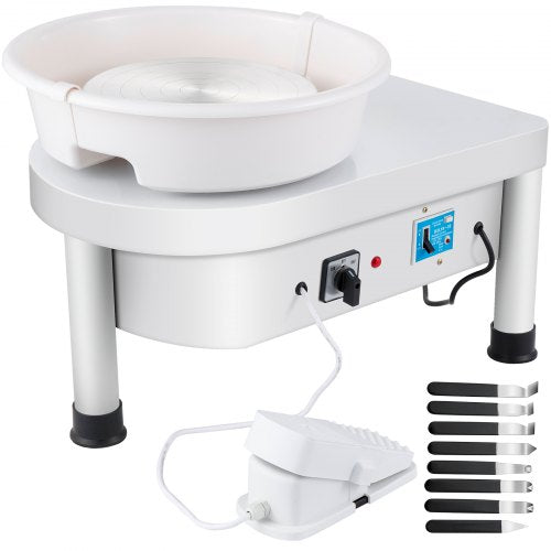 VEVOR Pottery Wheel 25CM Pottery Forming Machine 280W Electric Pottery Wheel with Foot Pedal and Detachable Basin Shaping Tool Set for Ceramics Clay Craft DIY Clay