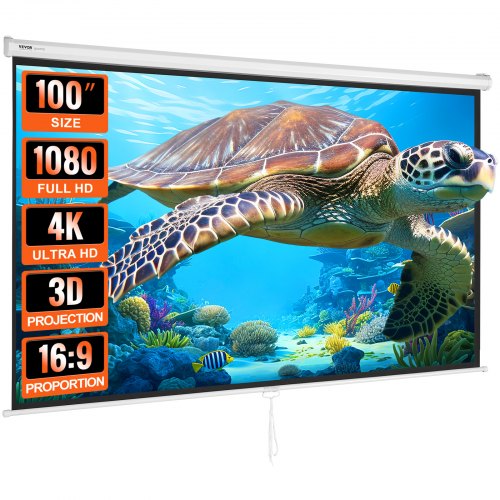 VEVOR Manual Pull Down Projector Screen