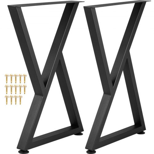 VEVOR Z Shape Metal Table Legs Dining Table Legs 28"x18"/71.1 x 45.7 cm Desk Legs Set of 2