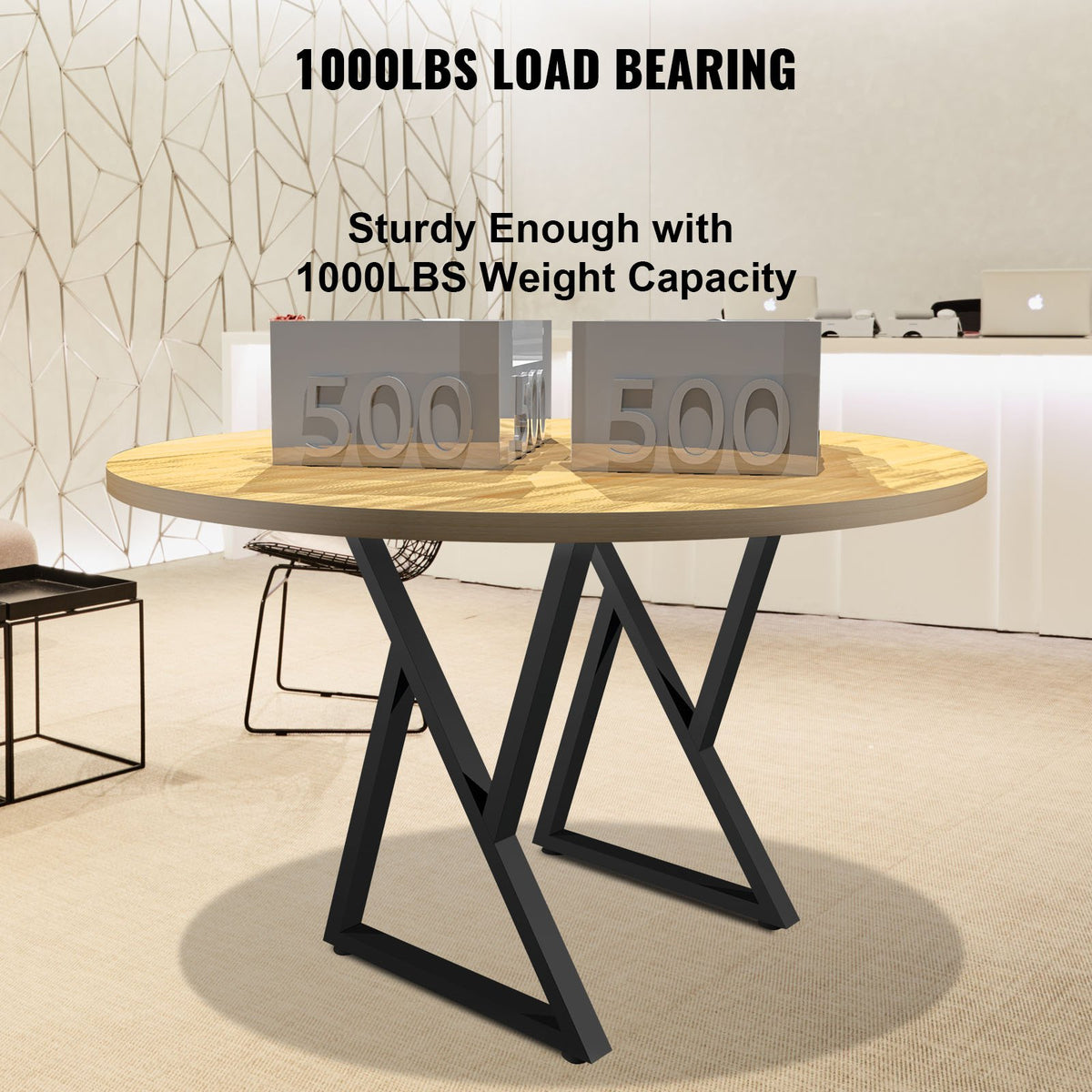 VEVOR Z Shape Metal Table Legs Dining Table Legs 28"x18"/71.1 x 45.7 cm Desk Legs Set of 2