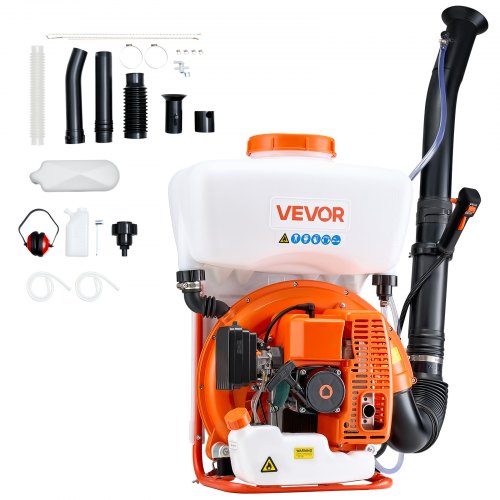 VEVOR Backpack Fogger Sprayer, 63CC 3HP Engine, Gas Powered Fogger Sprayer with 16L Tank, Powder and Liquid Mister Duster System for Effective Fleas Ticks Critters Control, Gardening & Farming